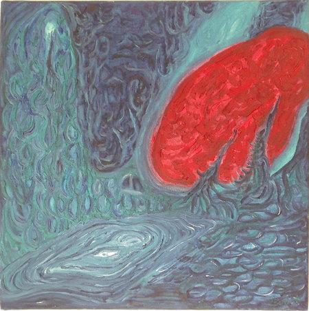 " "Je la voudrais parfois contr&ocirc;lable" / 50 x 50 / Huile / 2004