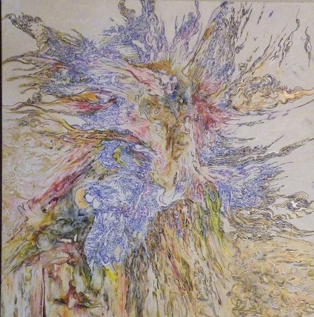 "Trait bleu" / Acrylique 50 x 50 / 2010