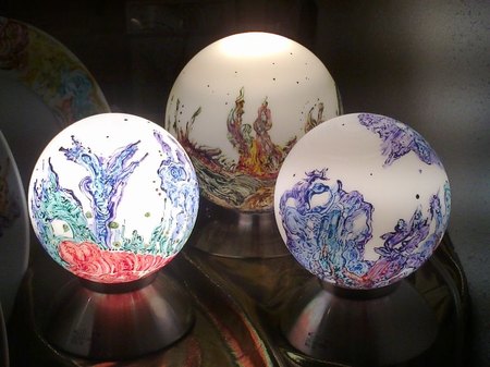 Lampes rondes en verre