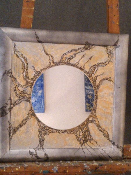 Glace soleil gris et or