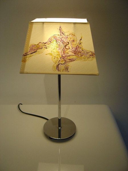 Lampe abat jour rectangulaire violet