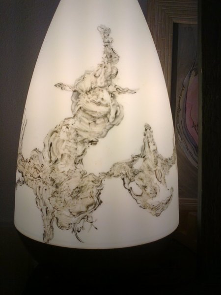 Lampe ovoide noir/blanc