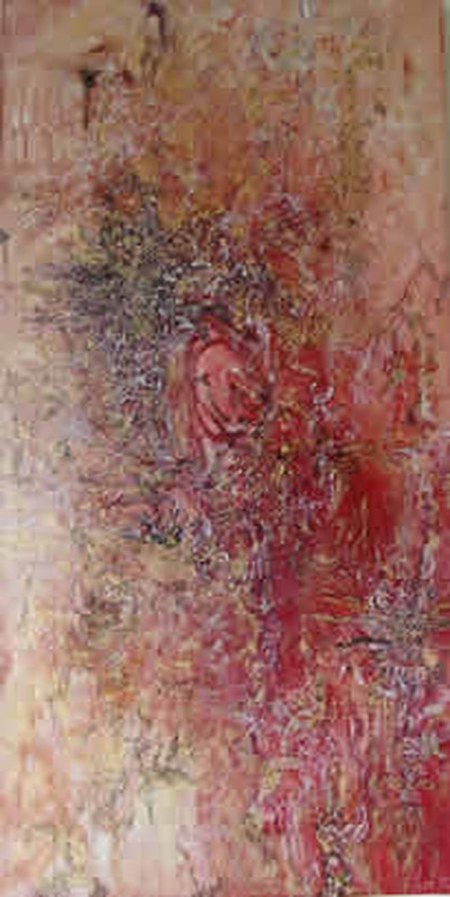 " Souvenir rouge" / Huile / 40 X 80 / 2008