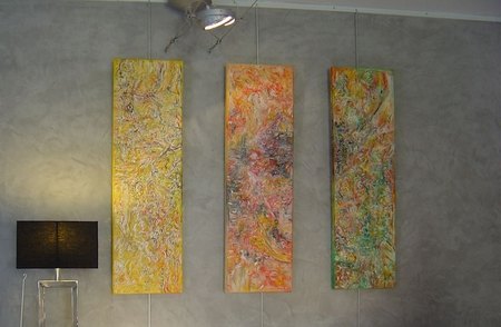 "Tryptique  " Huile & Acrylique & Ocre / 30 x 100 / 2007