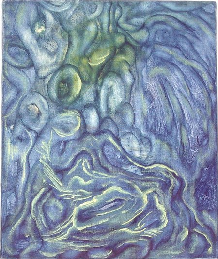 "Veill&eacute;e" / Acrylique / 38 x 45 / 2004