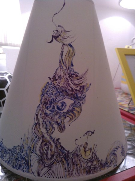 Abat jour bleu et violet